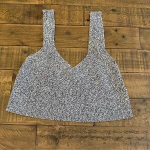 Aritzia Black and White Knit Crop Top